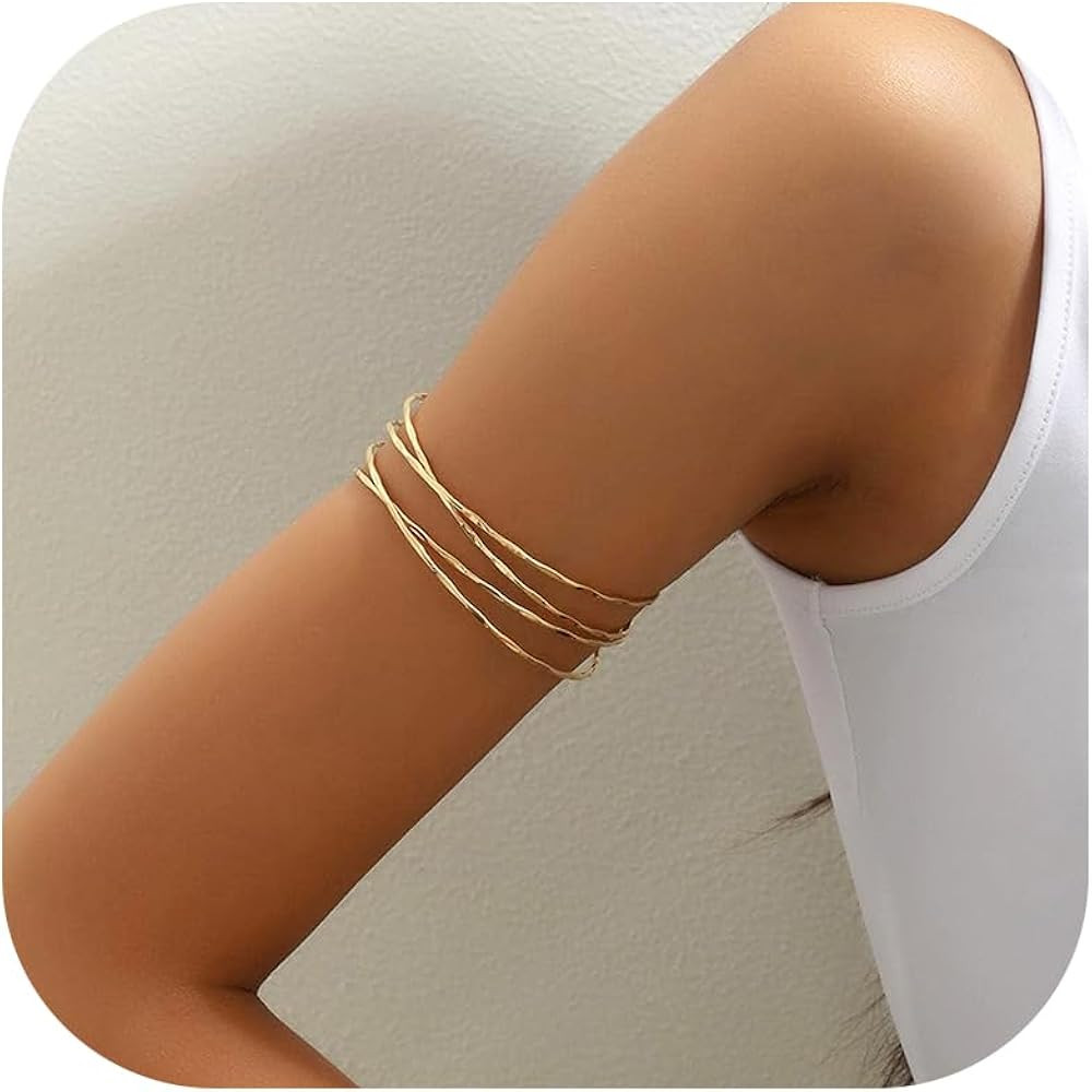 Gold Arm Cuff Arm Cuff Jewelry for Women Silver Arm Cuff Gold Cuff Bracelets Arm Cuff Bangle for ... | Amazon (US)