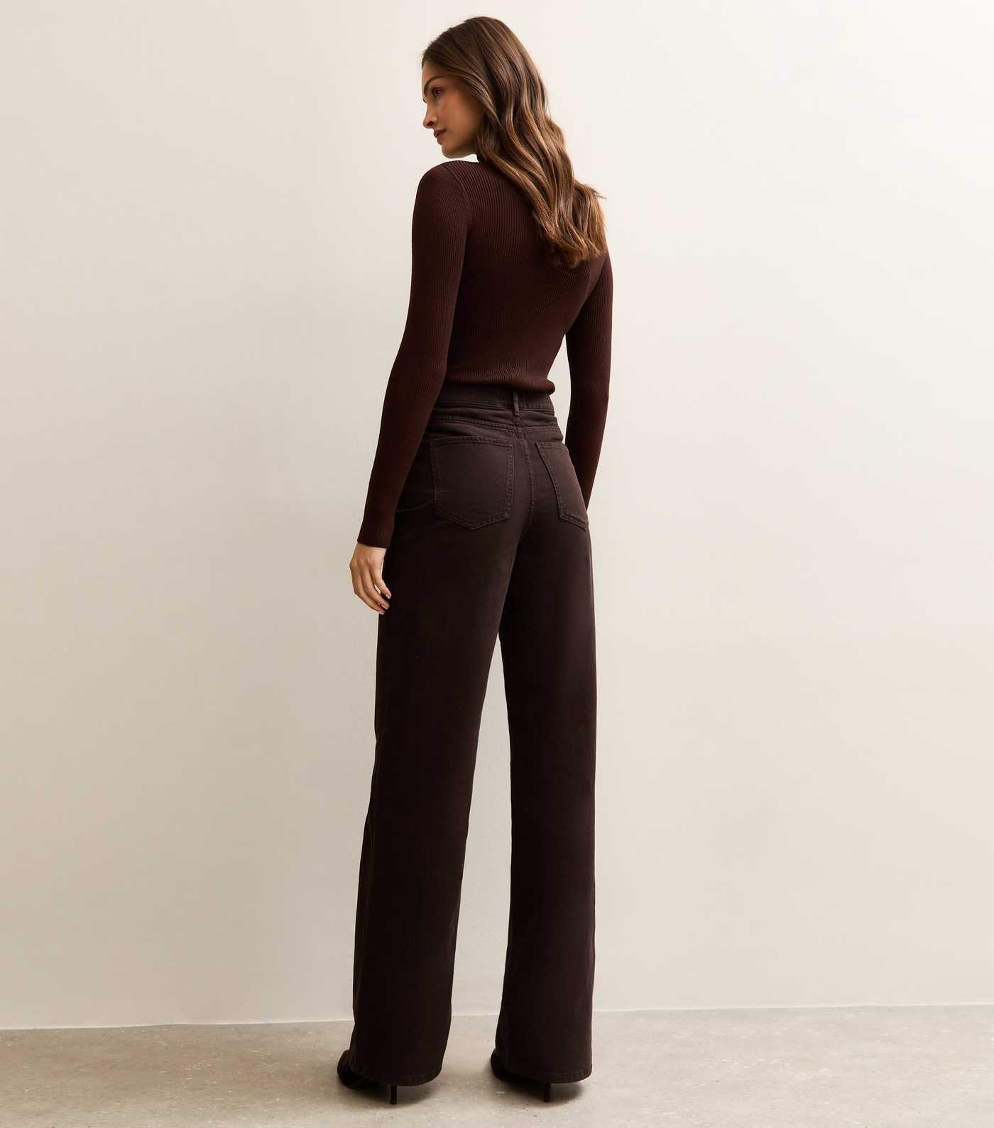 Tall Dark Brown High Waist Adalae Wide Leg Jeans | New Look | New Look (UK)