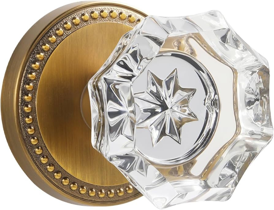 Antique Brass Door Knobs Crystal Door Knob Dummy Door Knobs Glass Interior Dummy Handle Single Si... | Amazon (US)