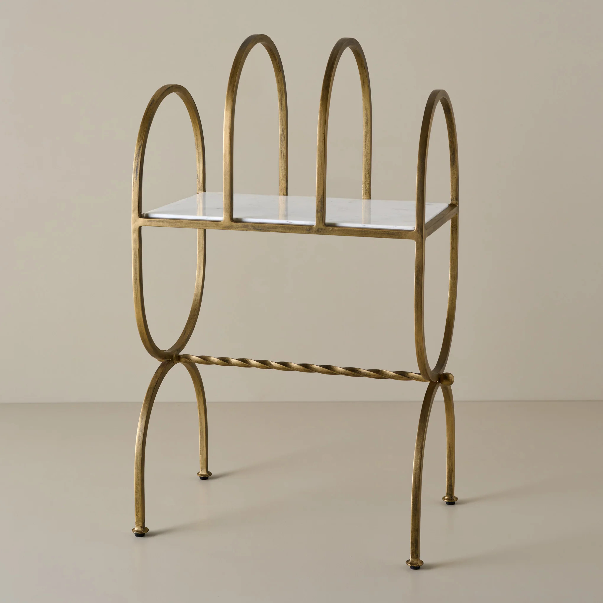Juliet Marble and Brass Media Stand | Magnolia