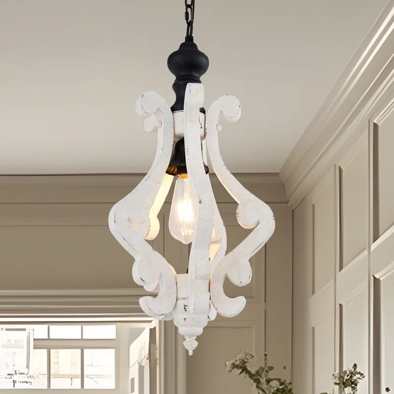 Wooden Pendant Light Vintage Wooden Chandelier Farmhouse Hanging Light For Christmas Gift New Yea... | Wayfair North America