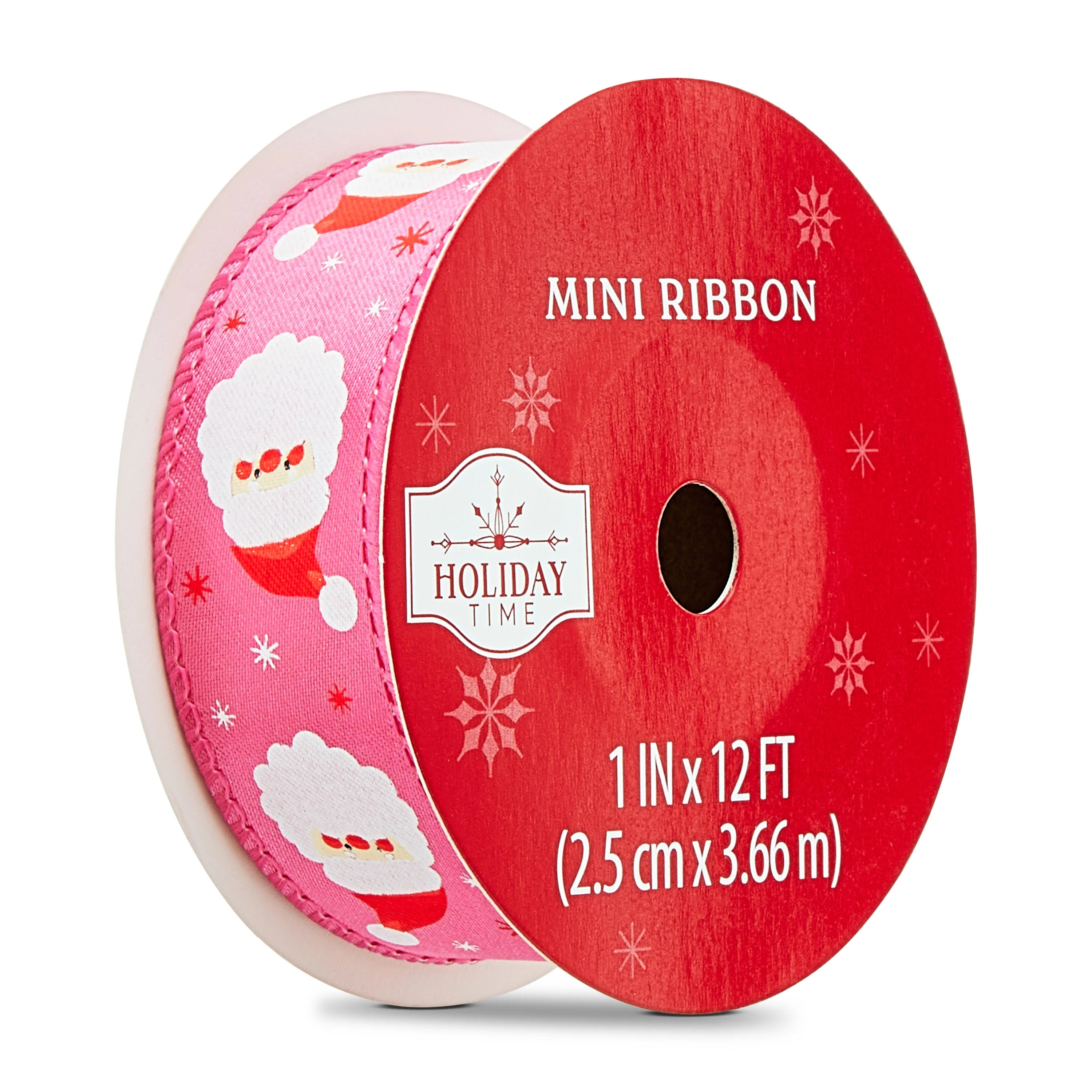 Pink Santa Mini Christmas Ribbon, 1" x 12', by Holiday Time | Walmart (US)