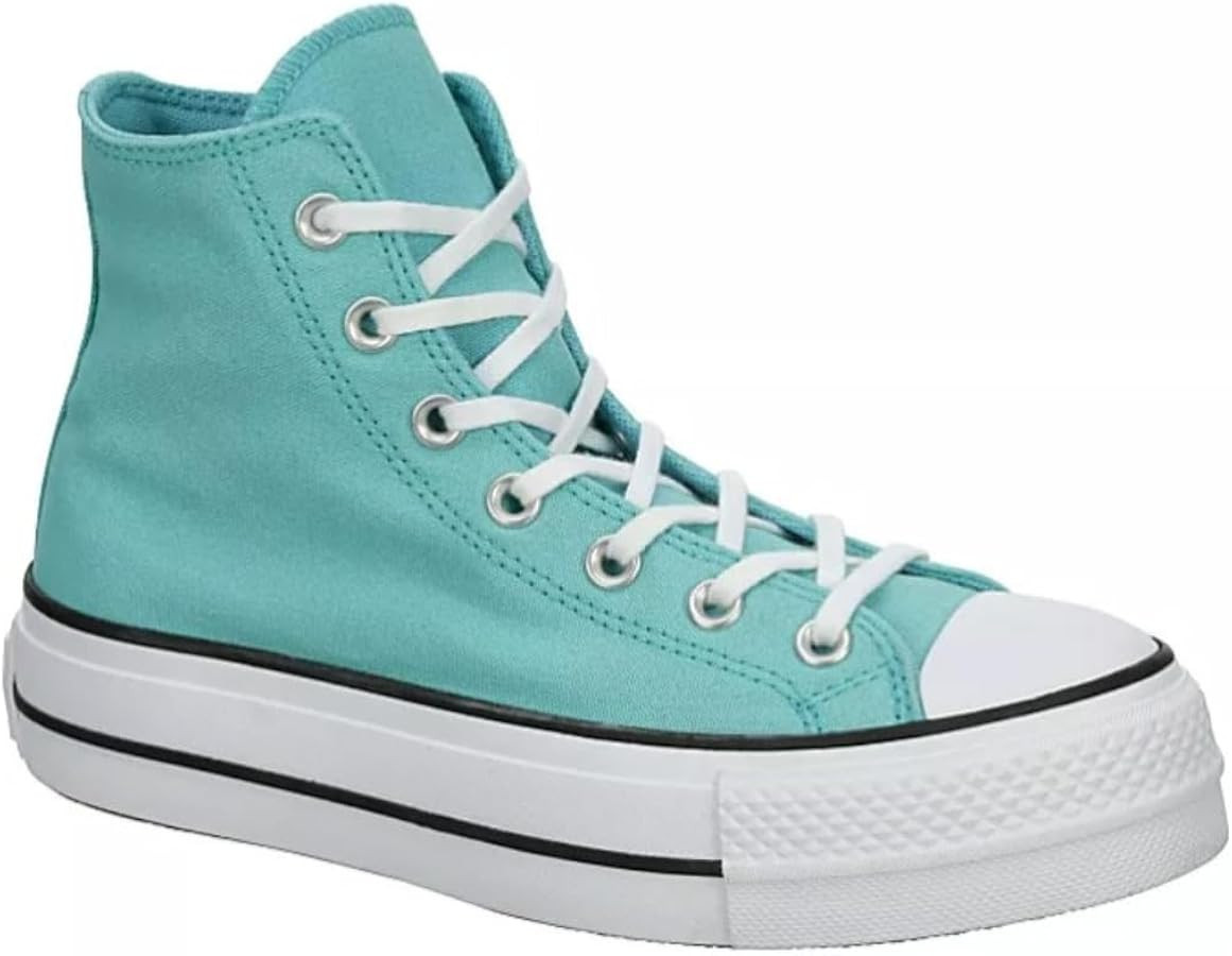 Converse Unisex Chuck Taylor All Star High Top Canvas Platform - Lace up Closure Style - Teal | Amazon (US)