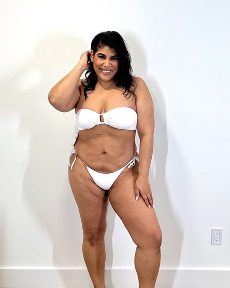 White bikini from aerie!! Aerie has the best swimwear!!
Bottoms- are a bit cheeky but I love them, size L
Top- a little big might need to size down 1, wearing a size XL

#LTKStyleTip #LTKMidsize #LTKSwim