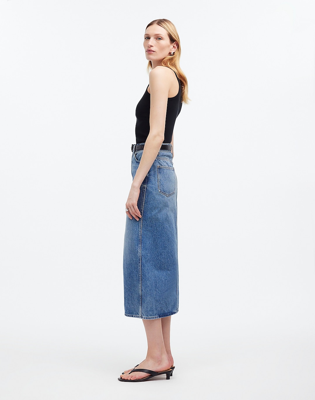 The Rilee Denim Midi Skirt in Enmore Wash | Madewell