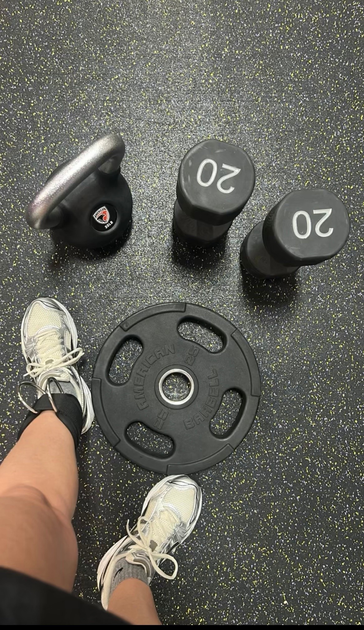 leg day - 3 months ago i started out with 8lb dumbbells. Consistency with gym, strength training, creatine, and healthier eating habits have all helped me come a long way. 

these ankle straps for the cable machine are so handy. I got mine on Amazon - they have just about every color. 