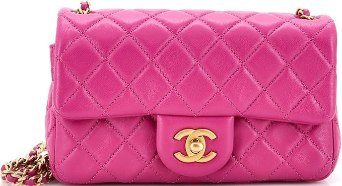 Amazon.com: Chanel, Pre-Loved Pearl Crush Flap Bag Quilted Lambskin Mini, Purple : Amazon Luxury | Amazon (US)