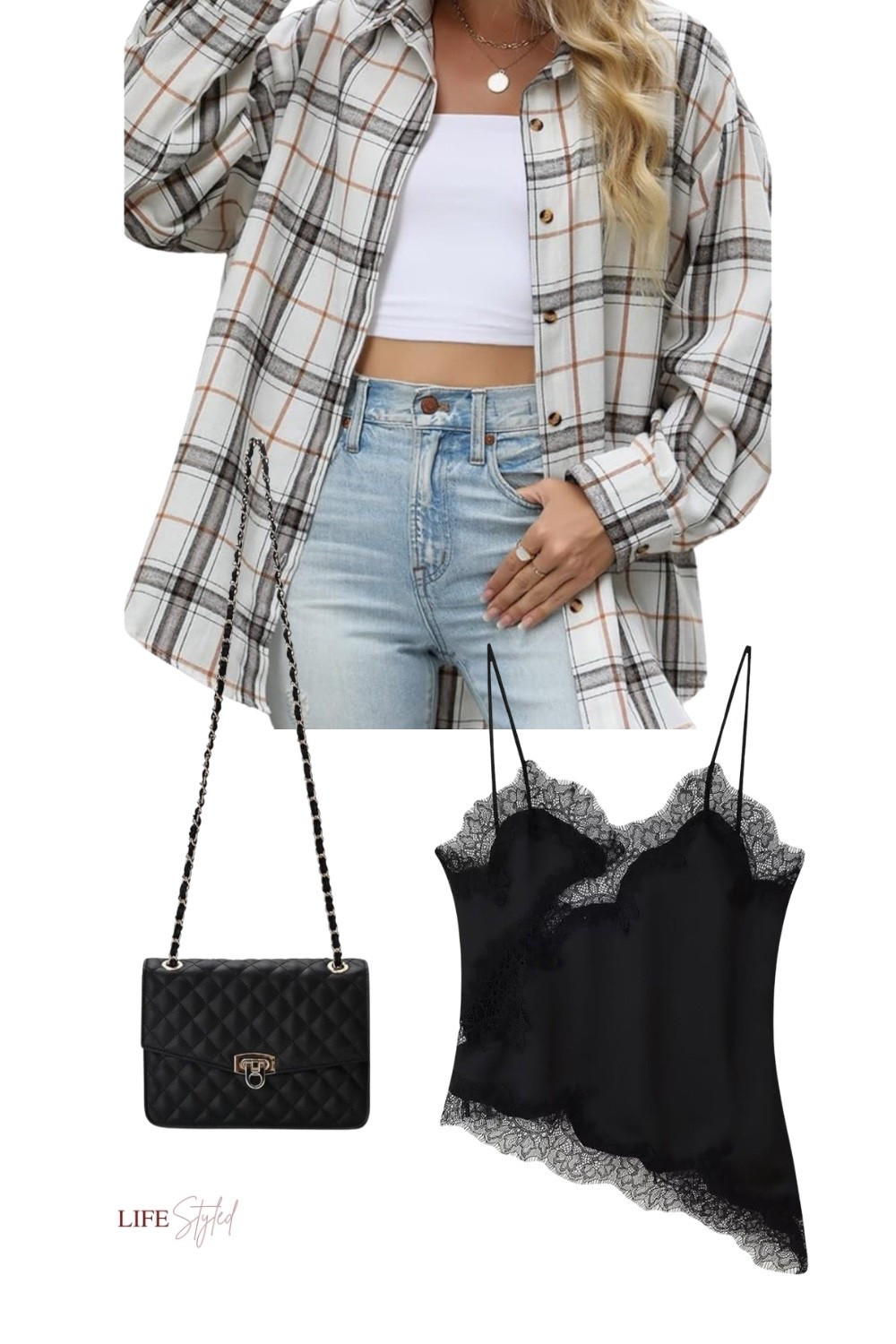 This whole fit is serving fall-chic meets quiet luxury — flannel button-up, satin cami, and the cutest quilted Chanel-dupe bag… all for under $75. Girl math says that means I made money today 😇💸✨ Amazon is undefeated. Black Friday preview, Cyber Monday preview… Christmas is about to be elite. ⭐🛒

#LTKootd #LTKCyberWeek #LTKFindsUnder100
