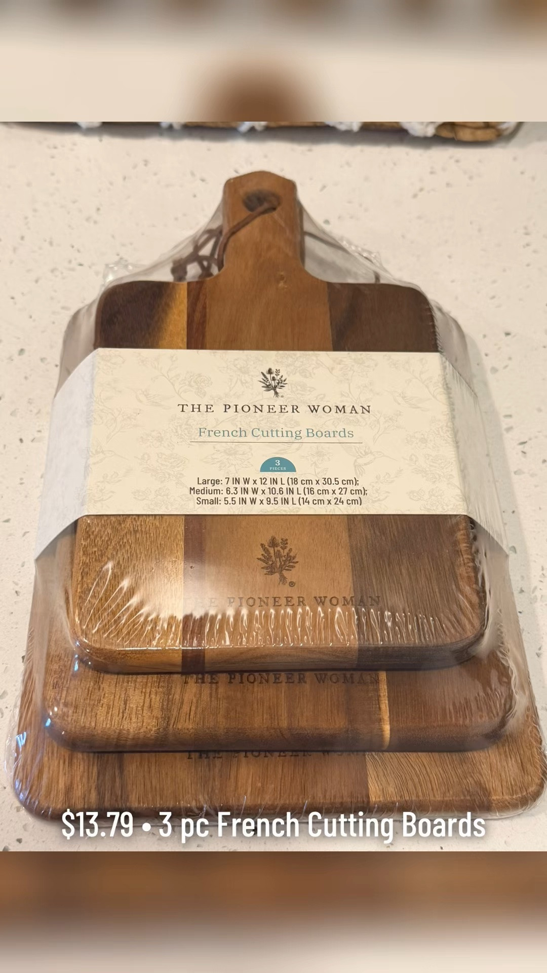 Shop this find below ⬇️ $13.79 Sell out risk 🟤 The Pioneer Woman 3-Piece Acacia Wood French Cutting Boards.

#pioneerwoman  #cutting boards #walmartpartner #affiliatelink

#LTKHome