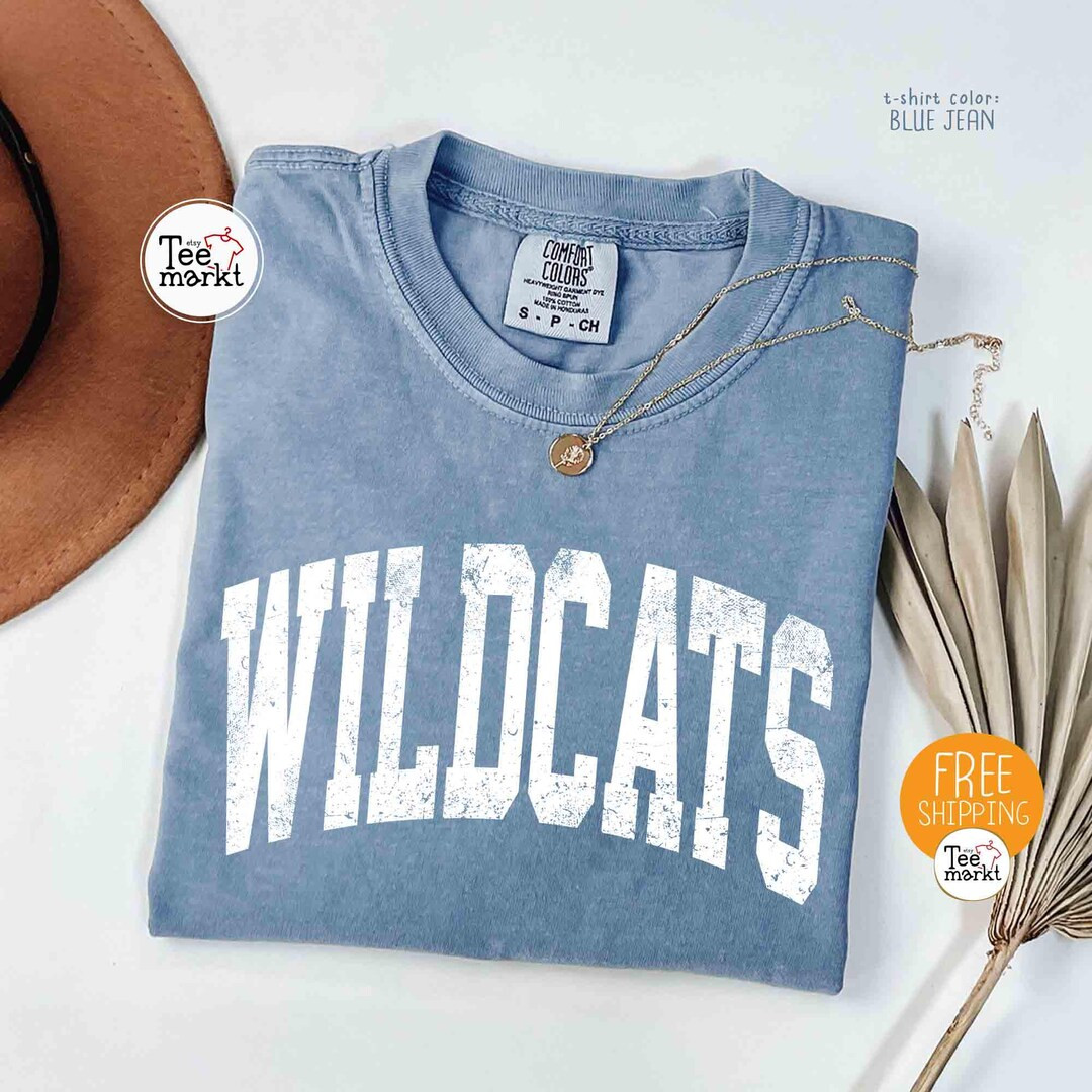 Comfort Colors® Wildcats Shirt, Vintage Wildcats Mascot Shirt, Wildcats Team Shirt, Wildcats Sch... | Etsy (US)