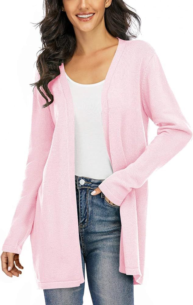 Women's Open Front Cardigan Sweater Long Sleeve Knit Cardigans | Amazon (US)