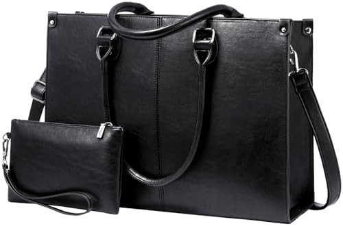 LOVEVOOK Laptop Tote Bag for Women, Large Capacity Vintage Leather Work Computer Bag, Business Ca... | Amazon (US)