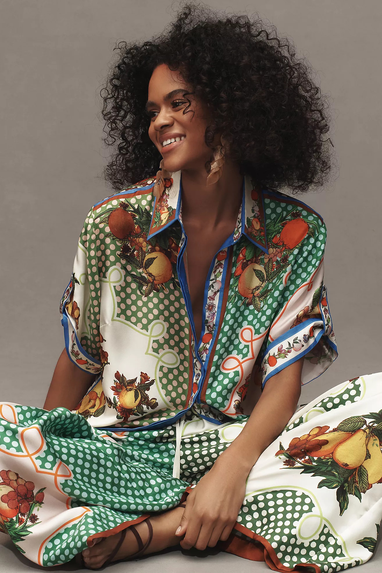 ALÉMAIS Lemonis Silk Buttondown Shirt | Anthropologie (US)