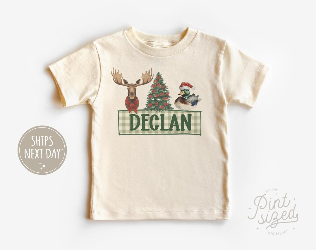 Personalized Boys Christmas Shirt Boys Name Toddler Shirt Custom Xmas Natural Boys Tee Cute Holid... | Etsy (US)