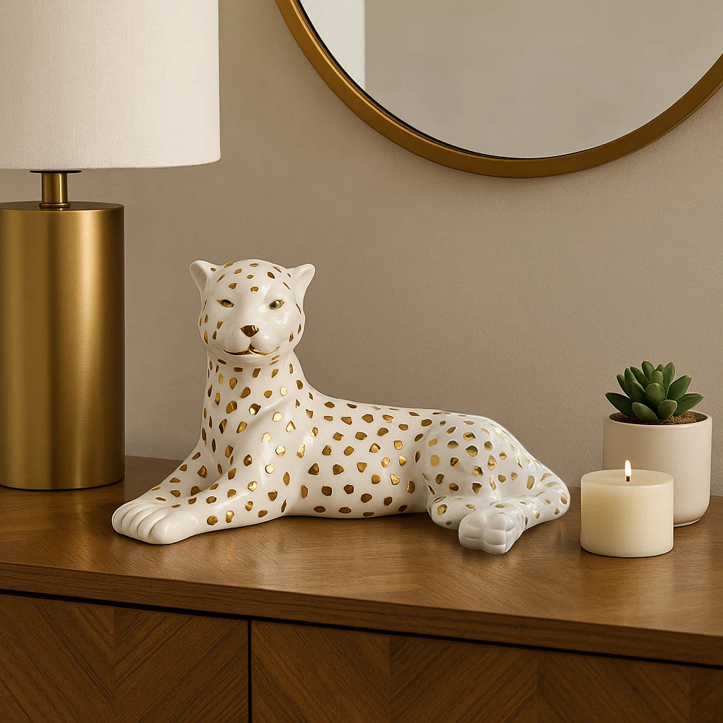 Ankney Artistic Leopard Figurine Sculpture Home Decor - Patterned Decorative Object And Modern Ce... | Wayfair North America