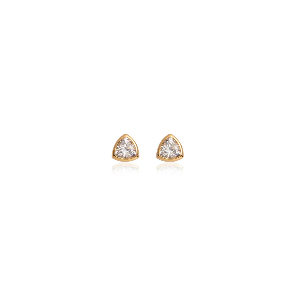 Sterling Silver Crystal Stud Earrings (Gold) | Abbott Lyon