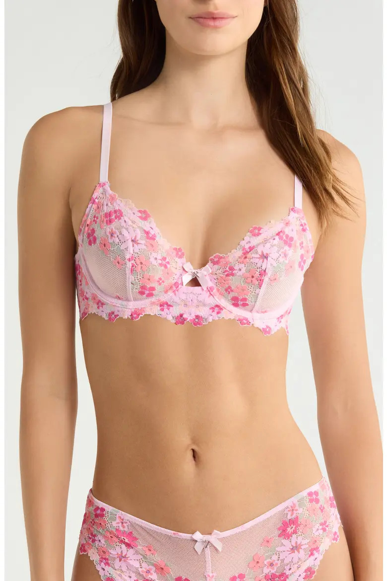 Wonderfleur Lace Unlined Demi Bra (Women) | Nordstrom | Nordstrom