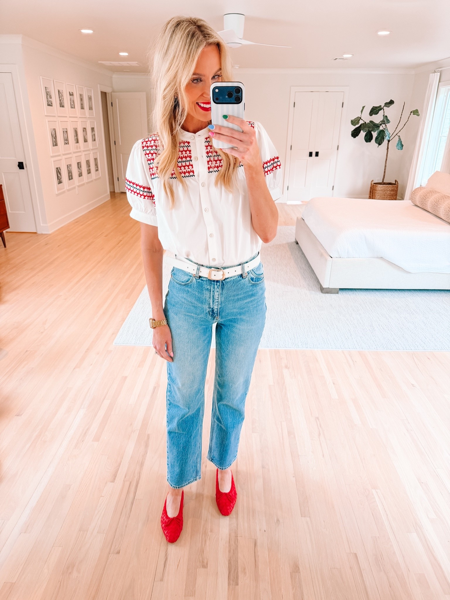 The perfect top for the 4th of July! 

Avara / Light wash denim / Jelly flats / Summer outfit / Classic style

#LTKgrwm #LTKootd #LTKdayinmylife
