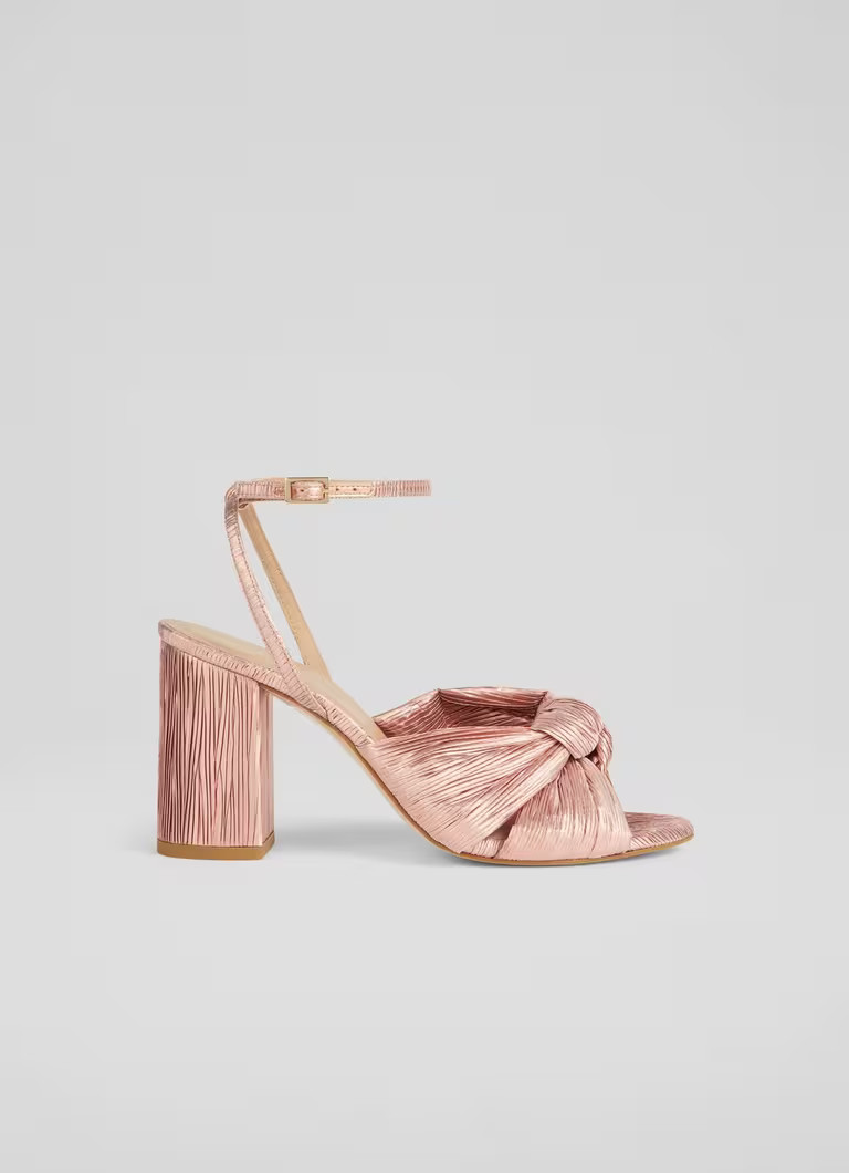 Eliana Pink Crinkle Satin Sandals | L.K. Bennett (UK)