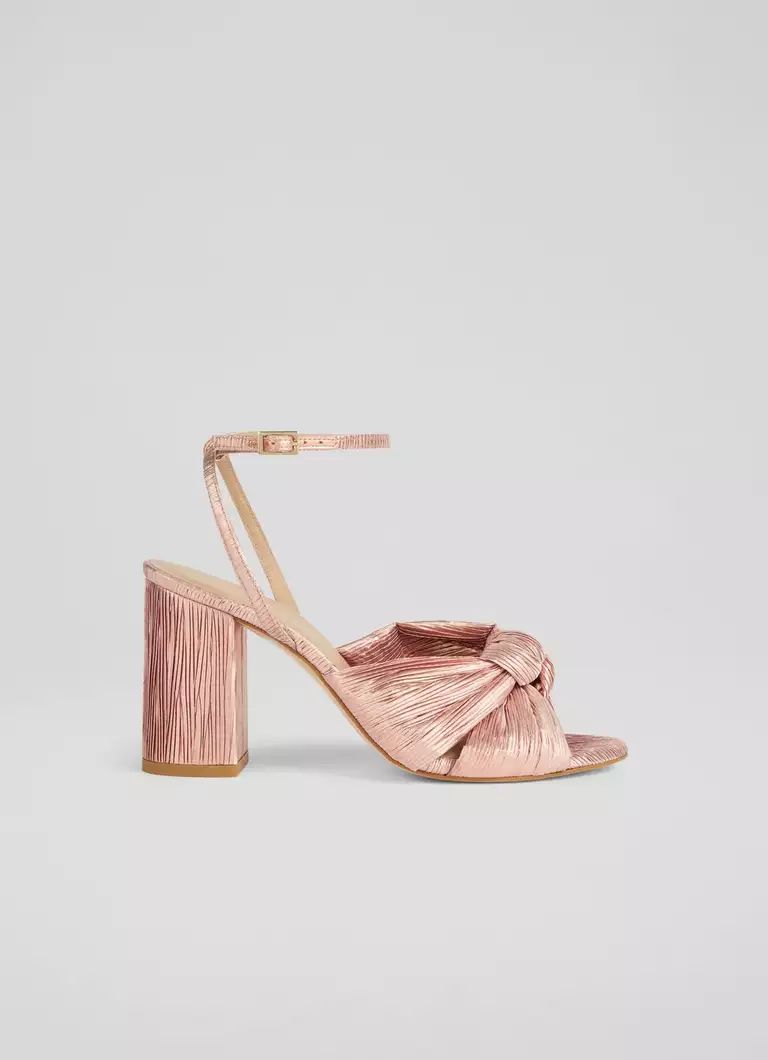 Eliana Pink Crinkle Satin Sandals | L.K. Bennett (UK)