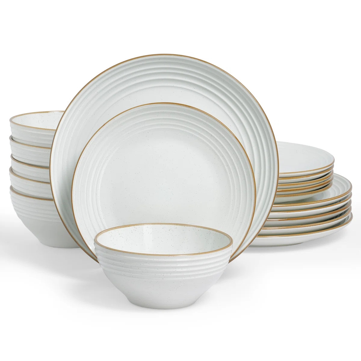 18 Piece Stoneware Dinnerware Set, Dish Set for 6 | Wayfair North America