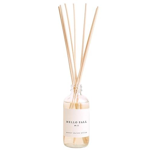 Sweet Water Decor Hello Fall Reed Diffuser Set - Hot Cider, Cinnamon, Cloves, Apple, and Nutmeg S... | Amazon (US)