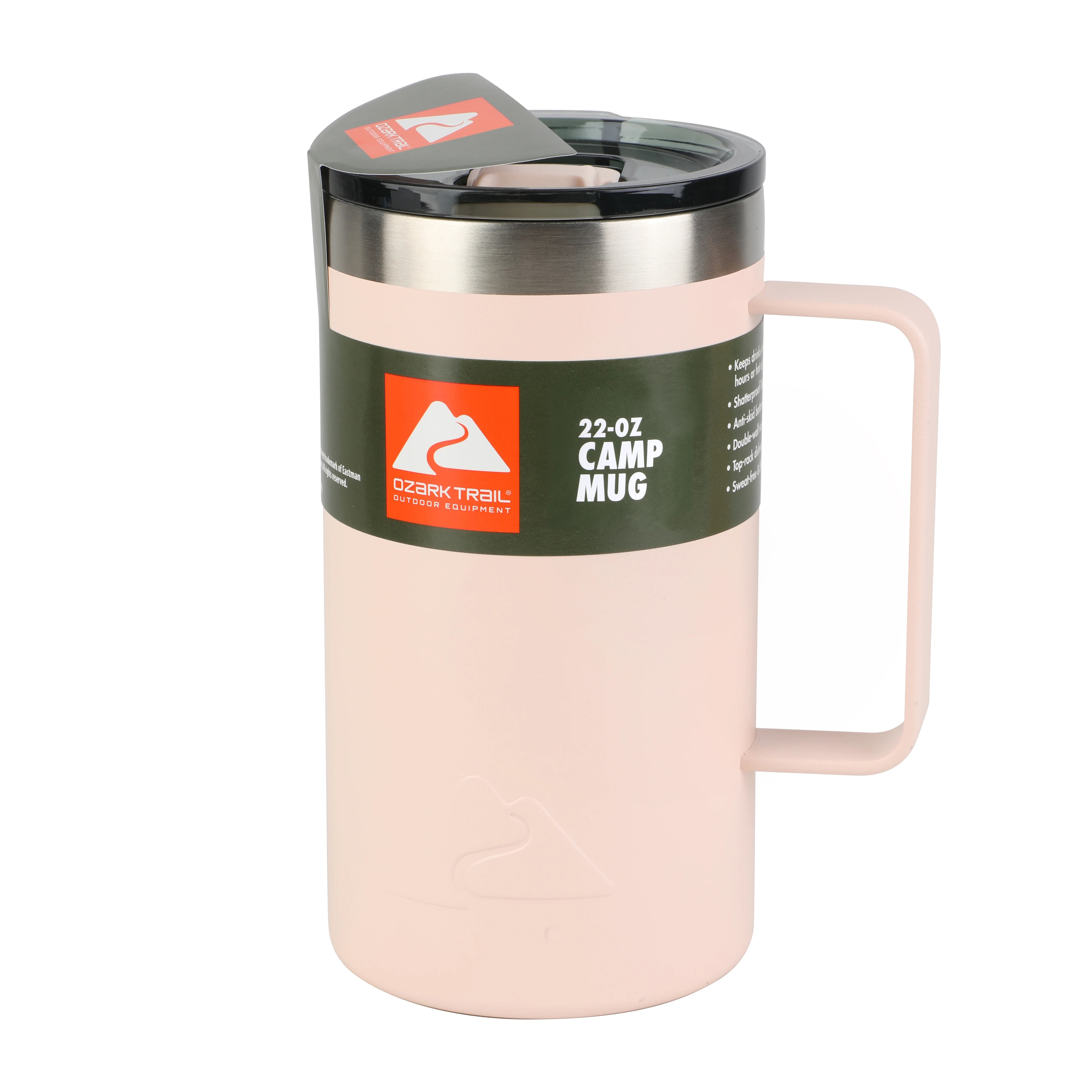 Ozark Trail 22oz Ceramic Lined Stainless Steel Insulated Coffee Mug with Magnetic Tritan Transpar... | Walmart (US)