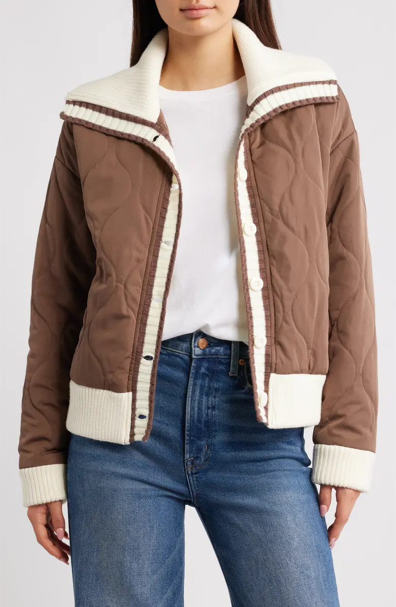 Thread & Supply Knit Collar Quilted Jacket | Nordstrom | Nordstrom