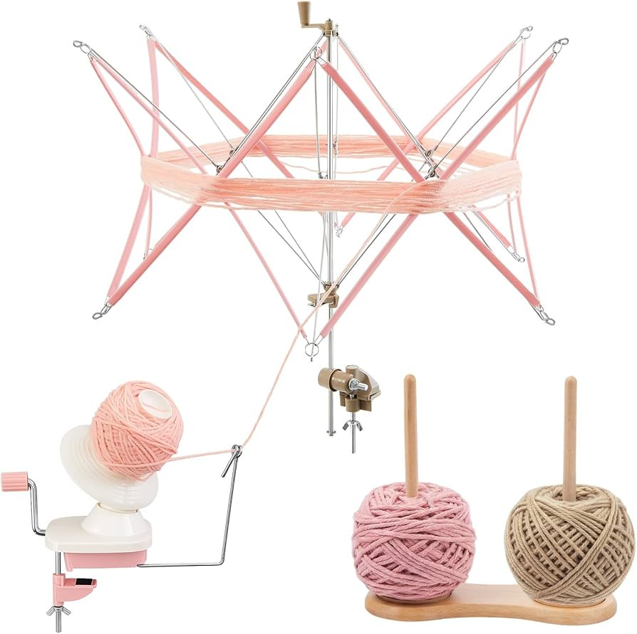 Lounsweer 3-in-1 Yarn Winder Swift and Wooden Yarn Holder Dispenser, Complete Ball Winder Kit wit... | Amazon (US)