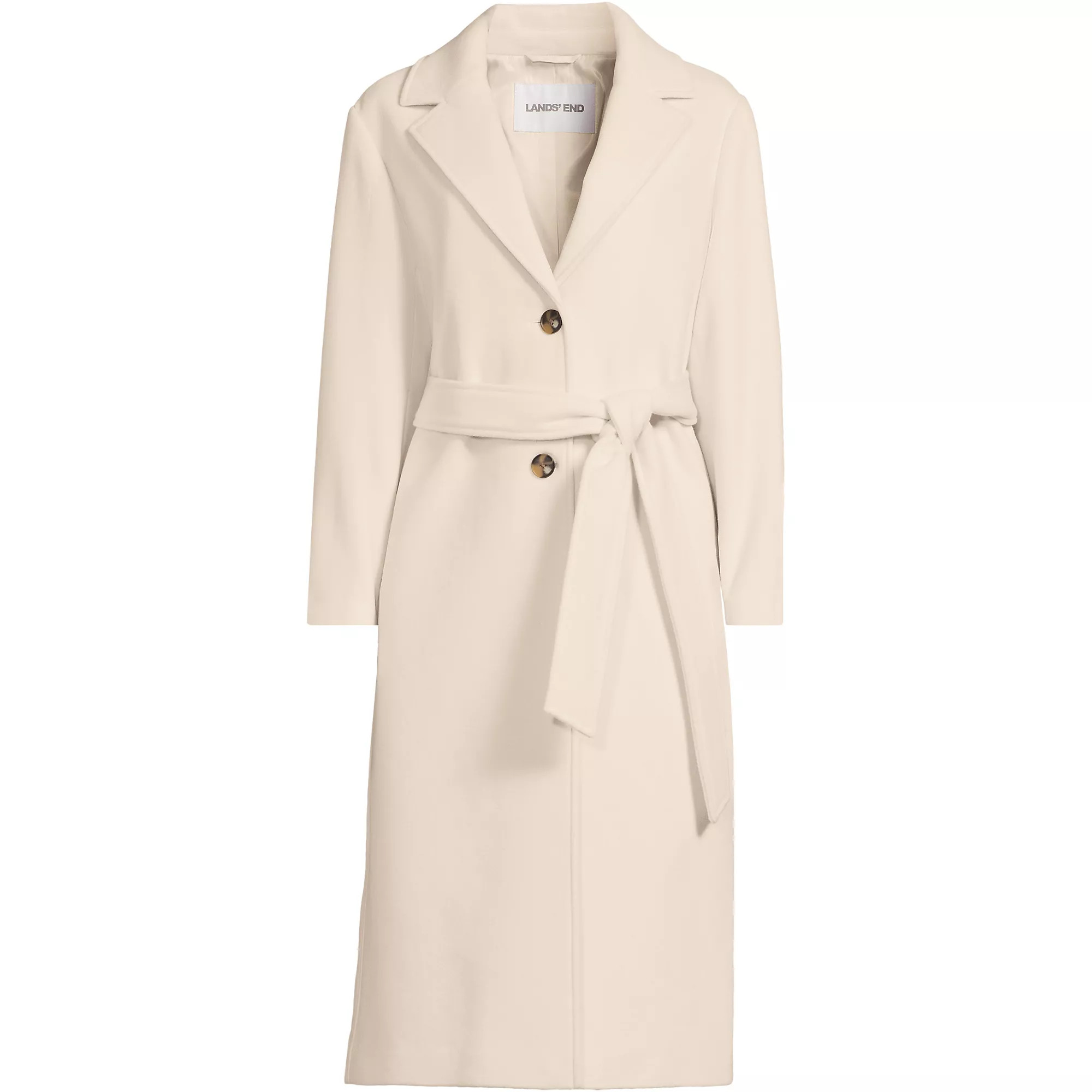 Women's Wool Wrap Long Coat | Lands' End (US)