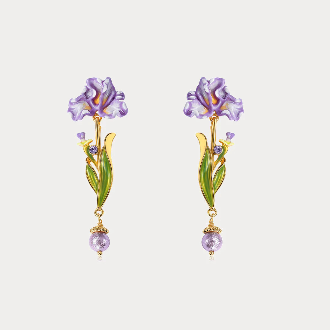 Iris Flower Drop Earrings | Selenichast