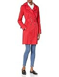 Cole Haan Women's Classic Belted Trench Coat, RED, Small | Amazon (US)