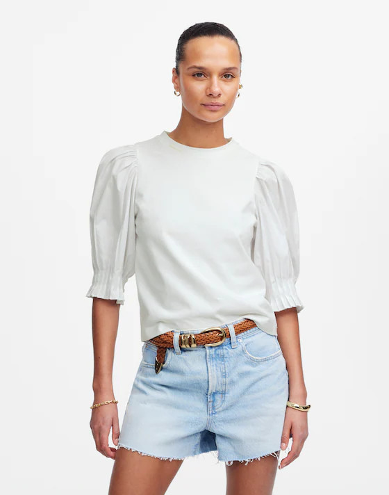Puff-Sleeve Knit Top | Madewell | Madewell