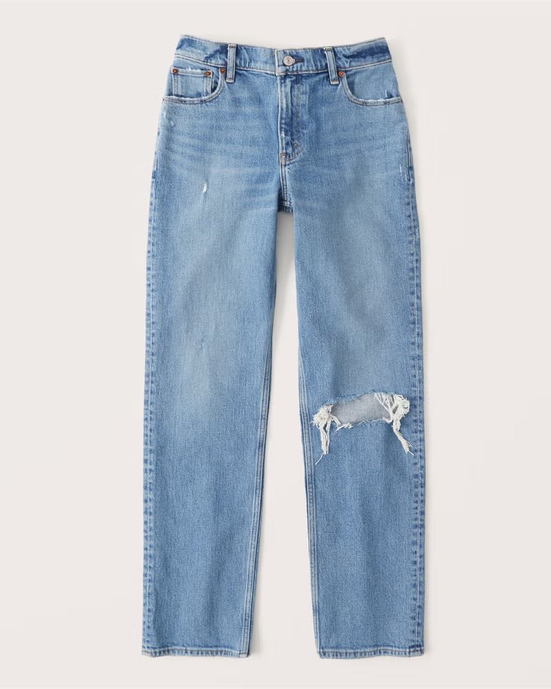 Women's Low Rise 90s Straight Jean | Women's Clearance - New Styles Added | Abercrombie.com | Abercrombie & Fitch (US)