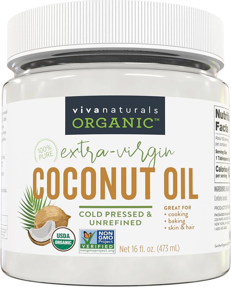 Virgin Coconut Oil, 16 fl oz - Non-GMO, Cold-Pressed and Unrefined Coconut Oil Organic Certified ... | Amazon (US)