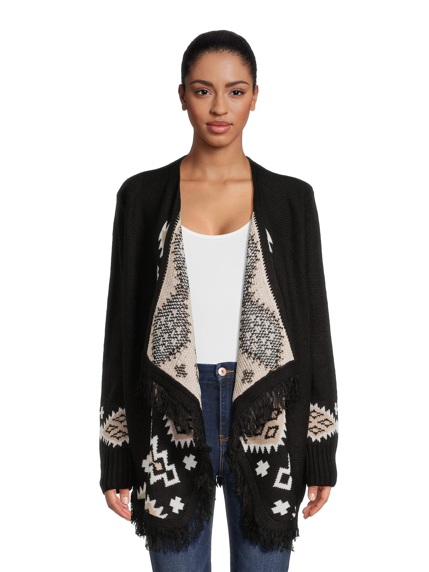 No Boundaries Juniors’ Duster Cardigan with Southwest Pattern, Sizes XS-3XL | Walmart (US)