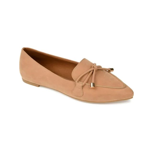 JOURNEE COLLECTION Womens Beige Bow Accent Cushioned Muriel Slip On Loafers 8.5 - Walmart.com | Walmart (US)