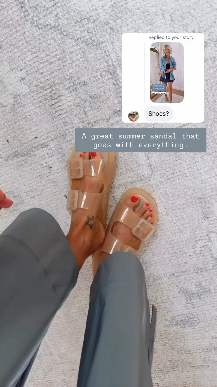 The cutest jelly buckle slides! Love the neutral color and that they have a thicker sole on them! These go with every casual look in my closet and are also perfect to wear as a beach shoe. 

Loverly grey, buckle slides, jelly sandals, dolce vita, neutral summer shoes, women’s summer trend shoe

#LTKSeasonal