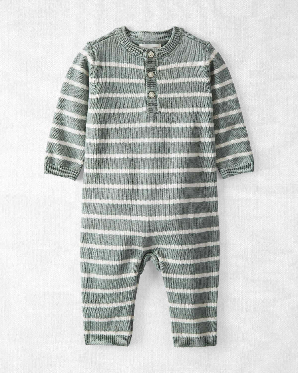 Baby Organic Cotton Sweater Knit Jumpsuit in Stripes - Little Planet | Carter's | Carter's Inc