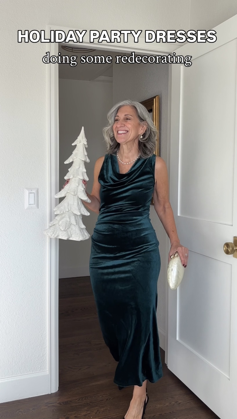 🌲 Ever worry that a formal gown won't be forgiving enough for a holiday dinner? 

🌲 This Dark Green Velvet Cowl Neck Maxi is the answer. The plush velvet fabric has a heavy, expensive weight that drapes beautifully, while the cowl neckline provides an elegant, modern touch. It’s a masterful blend of regal formality and cozy comfort.

🌲 This dress makes you feel powerful and graceful. The deep emerald tone speaks volumes about your sophisticated style, while the soft stretch of the velvet lets you breathe and enjoy the night with confidence.

🌲 I’m in a size Medium, fits great, the velvet is very high-quality and stretchy. 

🌲 I have DISCOUNT CODES!!!
* Sleeveless Sequin Halter Bodycon Dresses (Red & Black): VMLB3E5A (15% off)
* Velvet Cowl Neck Mermaid Dresses (Red, Burgundy and Dark Green): Q4T2DJ9B (30% off code + 10 USD prime discount - < $30)
* Rose Pink Dress: MBCIDQUK (50% off)
* Black Dress with Jacket: IC8AEJHI (15% off)


🌲 holiday fashion finds, curvy-friendly holiday dresses, affordable New Year's Eve style

🌲 @gracekarin_brand
#gracekarinmonment #gracekarin #GreenDress #EmeraldGreen #SequinDress #PartySeason #HolidayOOTD #CocktailDress 

 #LTKHoliday #LTKOver40 #LTKWedding