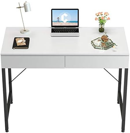 CubiCubi Computer Small Desk, 40 inches with 2 Storage Drawers for Home Office Writing Desk, Make... | Amazon (US)
