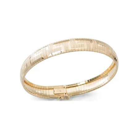 Brilliance Fine Women s Gold over Sterling Silver Greek Pattern Omega Bracelet 10 | Walmart (US)
