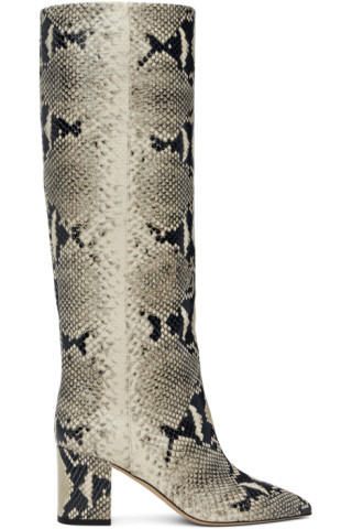 Beige & Black Anja 70 Tall Boots | SSENSE