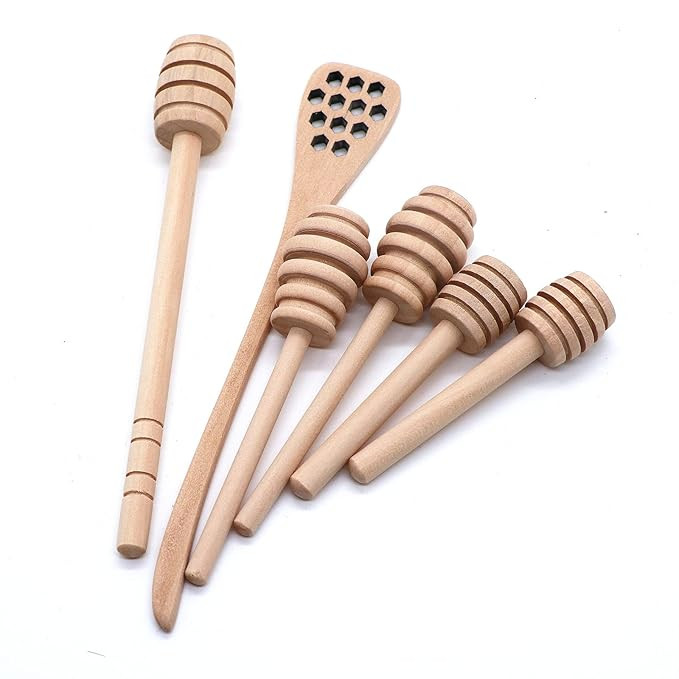 Newwe Honey Dippers (6 pcs set) Wooden Honey Stick in 3 inch, 4inch 7inch Party Supply Wood Honey... | Amazon (US)