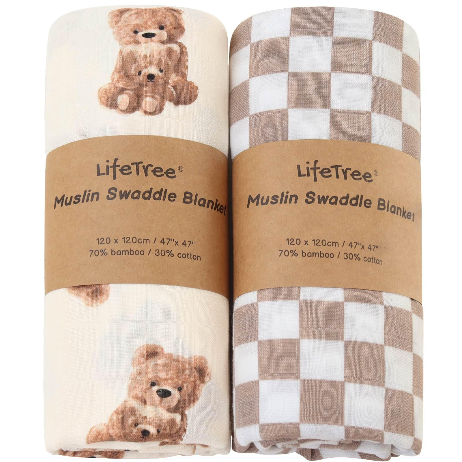 LifeTree Muslin Swaddle Blankets Neutral, Baby Swaddling Wrap Nursery Blanket for Boys & Girls Un... | Amazon (US)