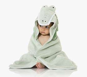 Super Soft Alligator Baby Hooded Towel & Washcloth Set | Pottery Barn Kids