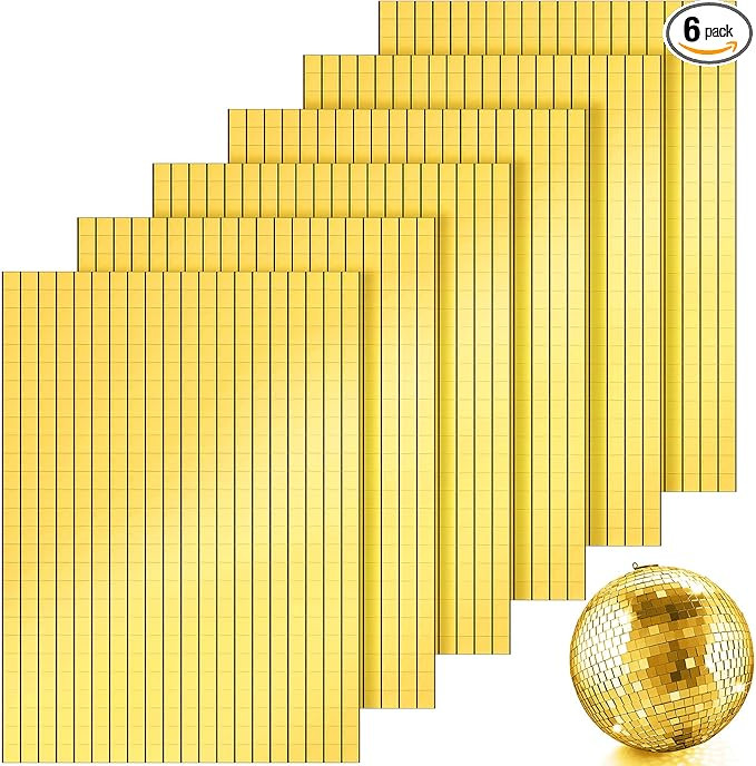 3600 Pieces Mirrors Mosaic Tiles Disco Ball Mirror Tiles Self-Adhesive Real Square Glass Mirror D... | Amazon (US)