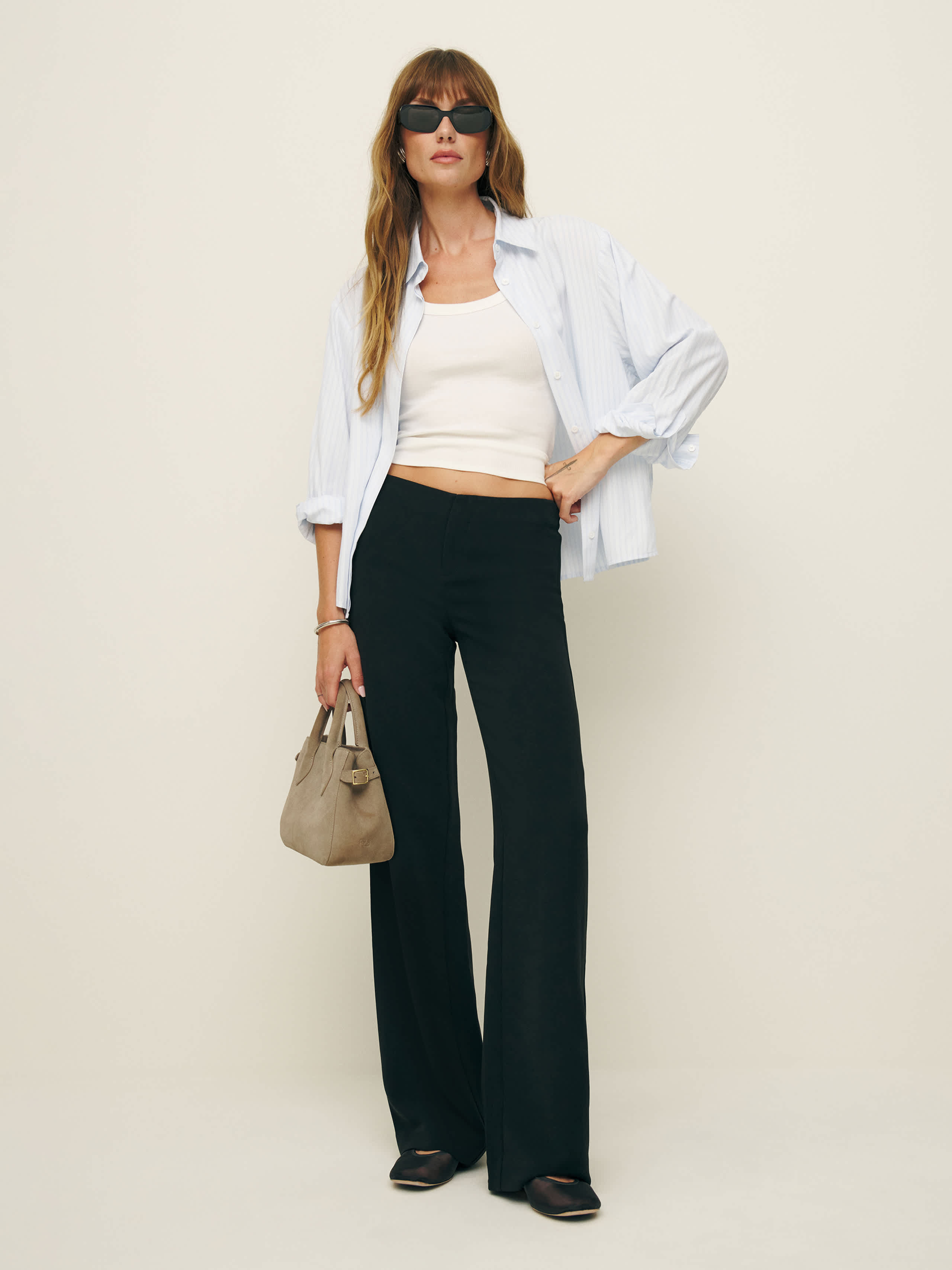 Reformation Vida Low Rise Pant Pitch Black 8 | Reformation (Global)