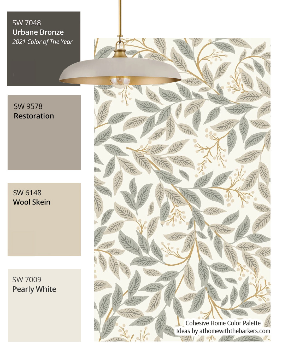 Wallpaper pairing with SW Urbane Bronze, Wool Skein, Pearly White, Restoration  

 #LTKHome #LTKSaleAlert