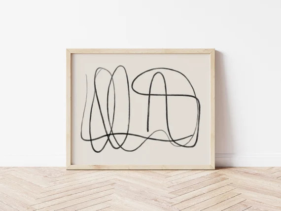 Printable Art  Modern Abstract Line Art  Neutral  Modern | Etsy | Etsy (US)